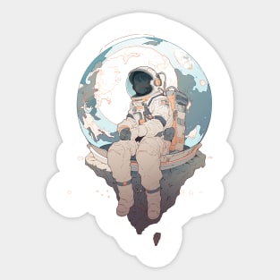 On A Desolate Asteroid Sticker